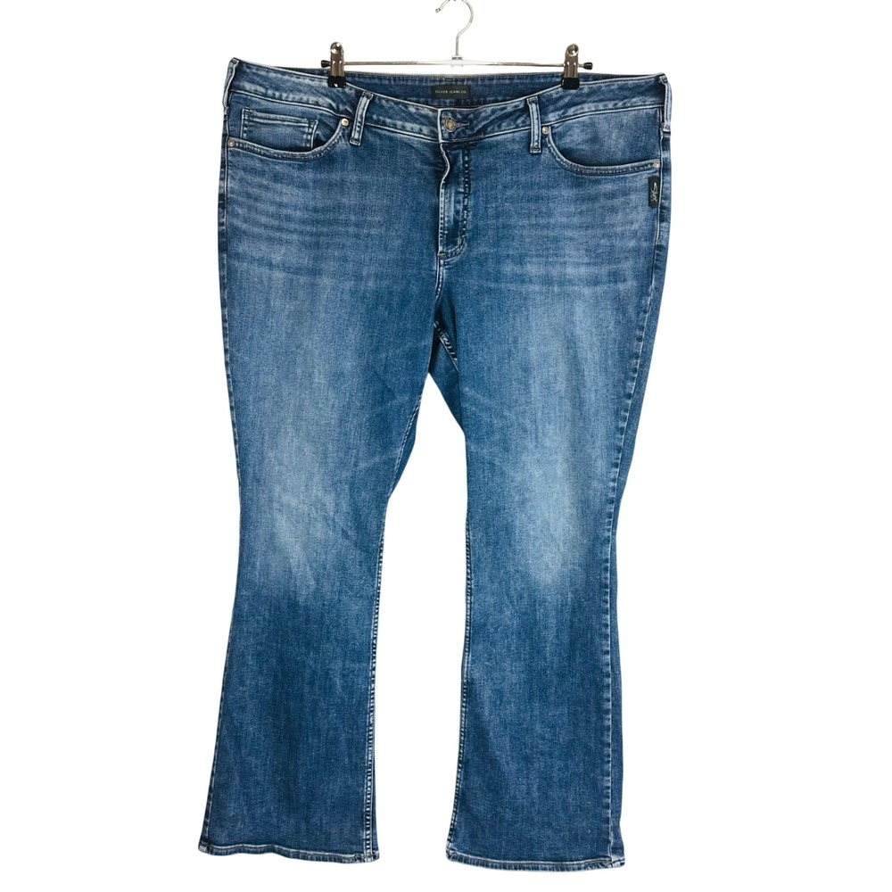Silver Jeans Co. Womans Sz 22 Suki Bootcut Denim Jeans Western Glove Works Blue